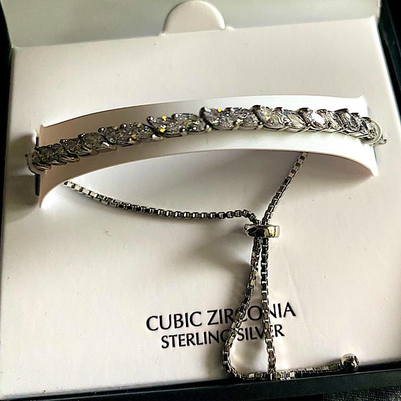 💎 GIANI BERNINI - Marquise Diamond (cz) 10” adjustable Bolo Bracelet .925 (NEW) - Picture 9 of 16